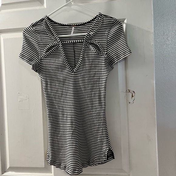 Free People Black and White Striped Top - Picture 1 of 2